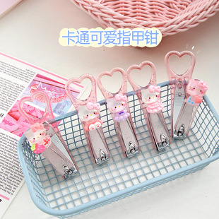 New Cartoon Cute Kitten Nail Clippers Transparent Glitter Nail Clippers Girls Manicure Manicure Nail Clippers Single