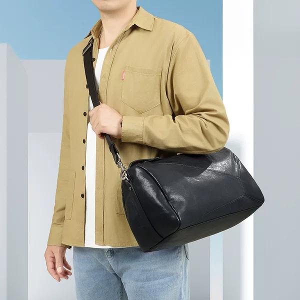 New First-Layer Cowhide Men's Bag Large Capacity Korean Style Men's Shoulder Bag Fashionable Genuine Leather Commuter Men's Crossbody Bag