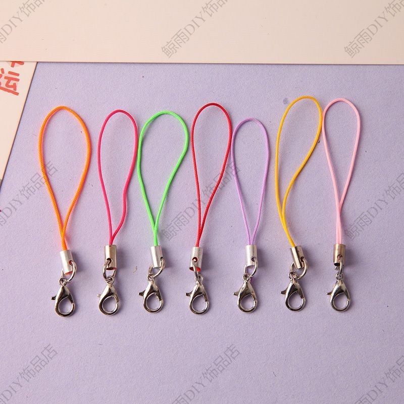 63mm彩色手机链带白K龙虾扣手机钥匙扣挂件绳 DIY饰品配件|undefined
