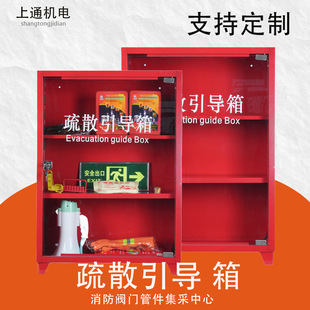Fire Evacuation Guidance Box Fire Escape Fire Equipment Box Emergency Supplies Cabinet Set with Lock Wall-Mounted