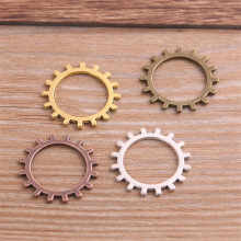 4色 19mm 合金饰品配件 复古DIY机械齿轮挂件 蒸汽朋克魅力连接器