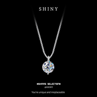 Amazon's Best Selling Sterling Silver S925 White Golden Plated Necklace, Simple Elegant, Moissanite Necklace, European and American Jewelry, Ready Stock