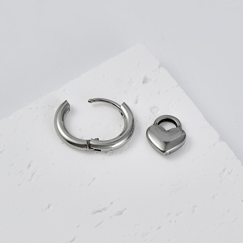 Fashion Heart Shape Stainless Steel Drop Earrings 1 Piece