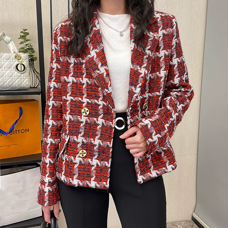 Демисезонное короткое шерстяное пальто, жакет, костюм, в стиле Chanel, для подростков