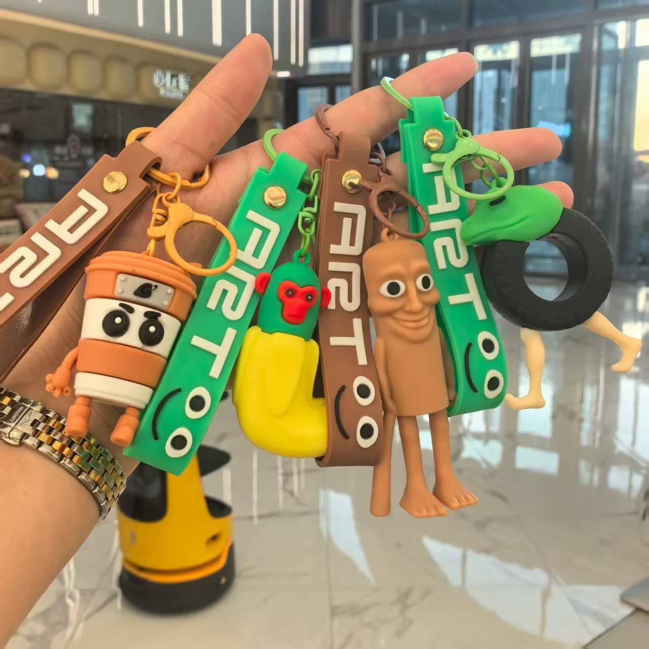 Nuevo comercio exterior de dibujos animados montañas y mares a través de bombarderos cocodrilo bolsas de llaver de silicona bolsas colgantes de decoración de tiendas pequeños regalos al por mayor