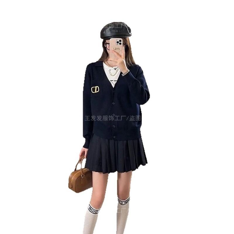 天花板版本！天奴女孩V立体金丝提花翻领版正开衫羊毛上衣外套|undefined