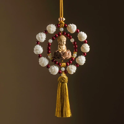 Car hanging Jewelry Bodhi Lotus Car - tuhao-gold-car-hanging-cinnabar