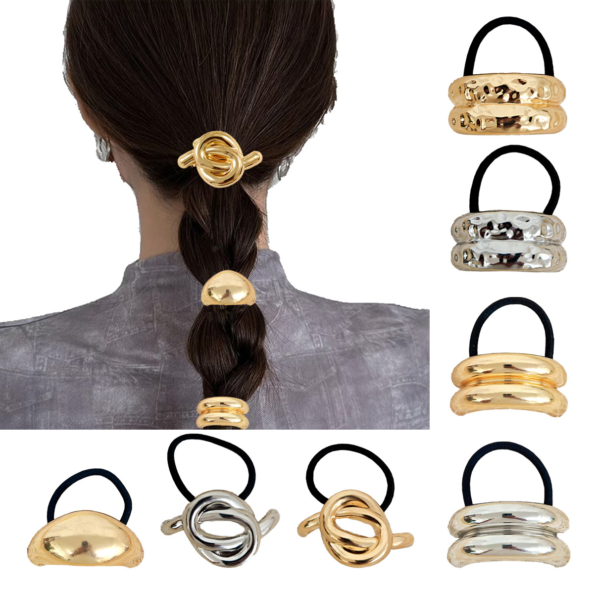21g Weight Hair Tie Hair Accessories Type Women's Modern Style Classic Style Round Heart Shape Knot Alloy Plating Hair Tie