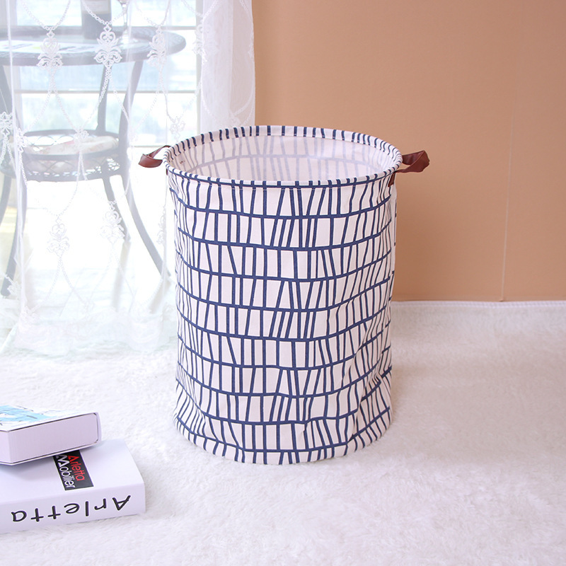 Comercio exterior transfronterizo algodón y lino Cubo de almacenamiento ropa cesta de lavandería cesta de almacenamiento de tela cesta de lavandería portátil