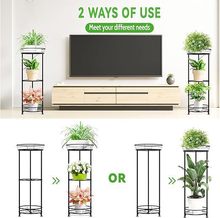 3层室内室外金属植物架，高锻铁花盆架，用于多种植物，角落植物