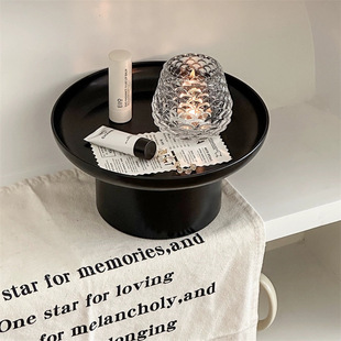 ▪Nordic Ins Style Round Tall Fruit Plate Jewelry Aromatherapy Storage Display Tray Ornaments Desktop Storage Plate