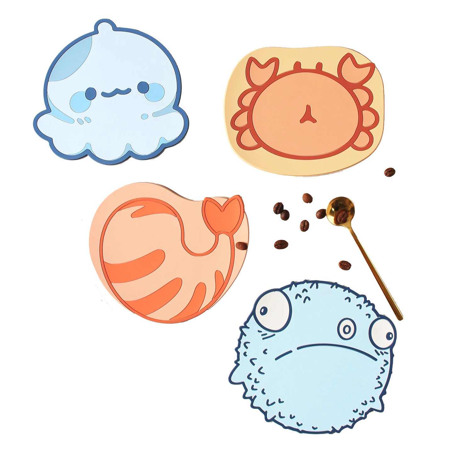 almohadilla de silicona almohadilla de mesa almohadilla de mesa antideslizante almohadilla de platos resistente al calor tazón almohadilla de tazas cubiertos modernos dibujos animados simples