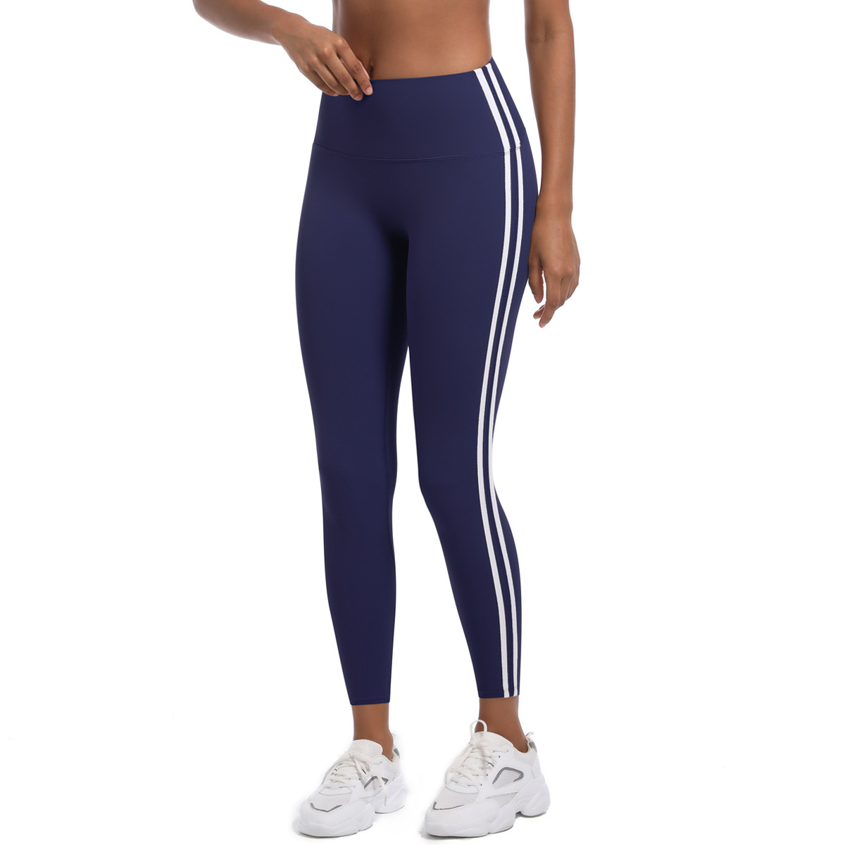 210g Weight Sleeveless Sleeve Length Nylon Fabric Type Short Top Length Leggings Pants Type Running, Sports Occasion Collarless Neckline Stripe Pattern Side Stripe Design Fitness, Sport Style Style Fitness Sport Style Stripe Nylon Collarless Side Stripe Active Bottoms Leggings 17