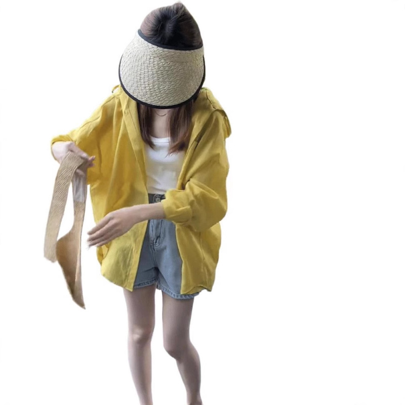 薄款连帽透气防晒衣长袖衬衫外套女夏季新款小个子宽松显瘦上衣潮|undefined