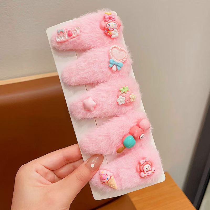 Kolomi niños abrazadera de cabello de otoño y invierno lateral abrazadera de cabello de niña abrazadera de cabello de cabello de niña pequeña frente abrazadera de cabello