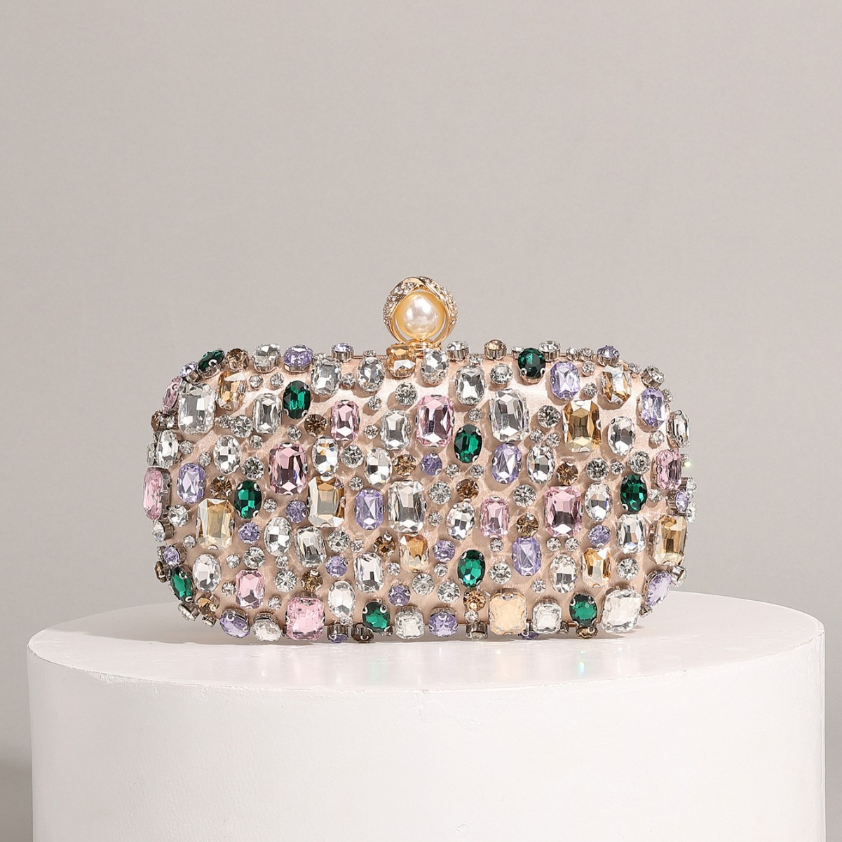 Cross-Border Trending Colorful Evening Bag Fashion Party Clutch For Women Formal Gown Bag With Rhinestones European And American Style Party Bag - Thumbnail 2