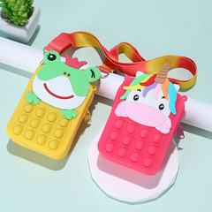 跨境滅鼠先鋒卡通創意解壓手按泡泡樂PVC軟膠兒童斜跨零錢包