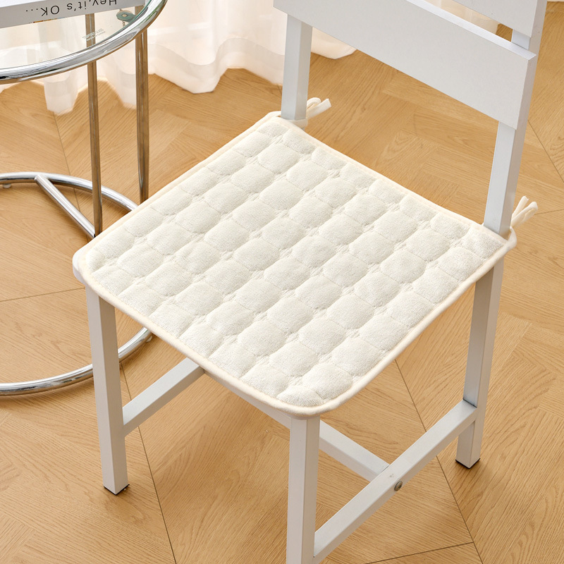 플란넬 의자 쿠션 화이트