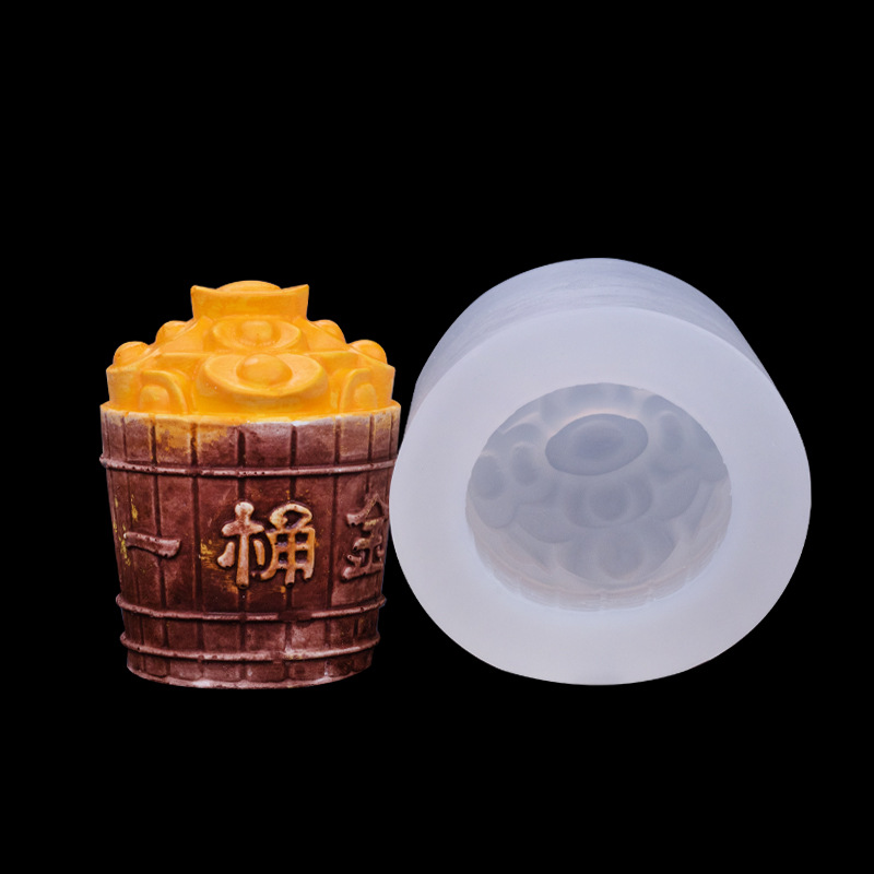 Cubo de oro lingote cornucopia modelado silicona molde fondant accesorios yeso aromaterapia vela