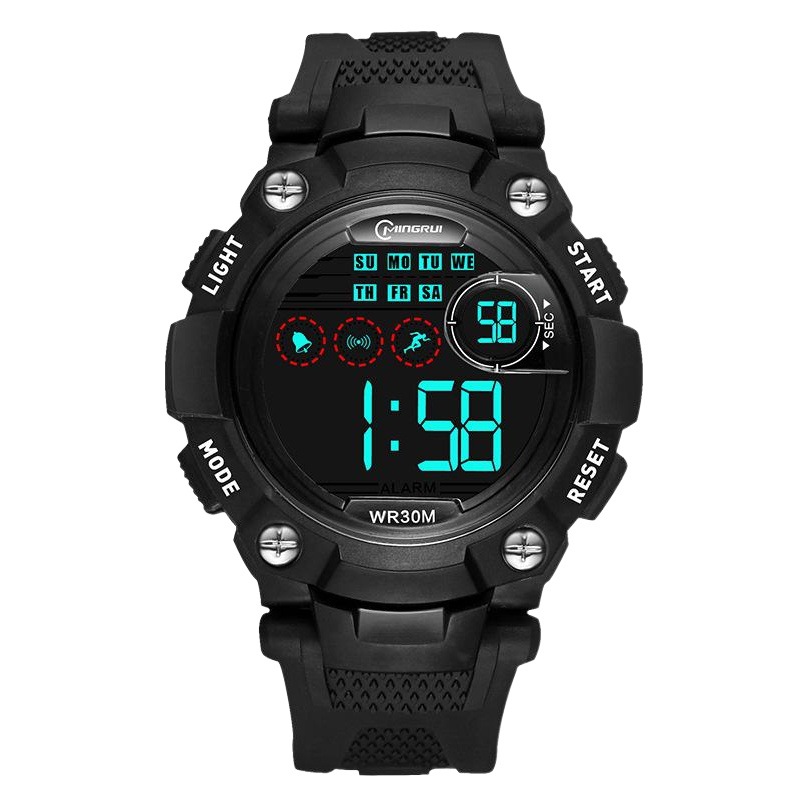 Popular reloj electrónico estudiante deportes reloj electrónico impermeable EL luminoso despertador calendario multifuncional Reloj simple para hombres