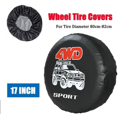 Dust Cover Suitable for Cars, Spare wheel cover - black-thickened-tire-cover-pull-rod-bag-17inch-2xl80-82cm-thickened-cy-64