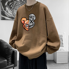 2023秋冬季新款宽松潮流百搭上衣港味风男士外套加绒加厚卫衣男