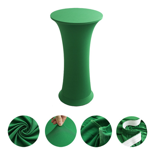 Factory direct supply of high-end hotel wedding decoration solid color cocktail disc bottom spandex bar cover elastic table cover