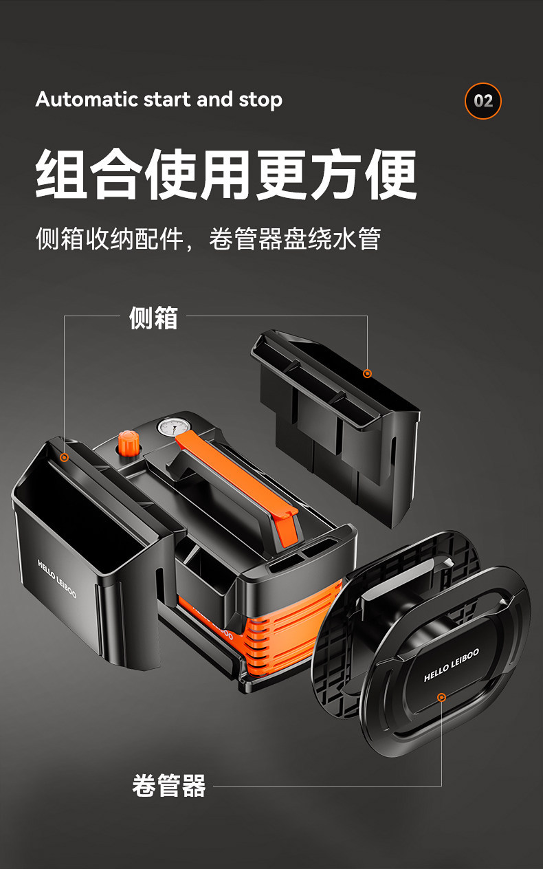 Laiben Car Washing Machine High-Pressure Water Gun Household 220V High-Power Car Washing Tool Booster Pump Powerful Floor Cleaning Machine