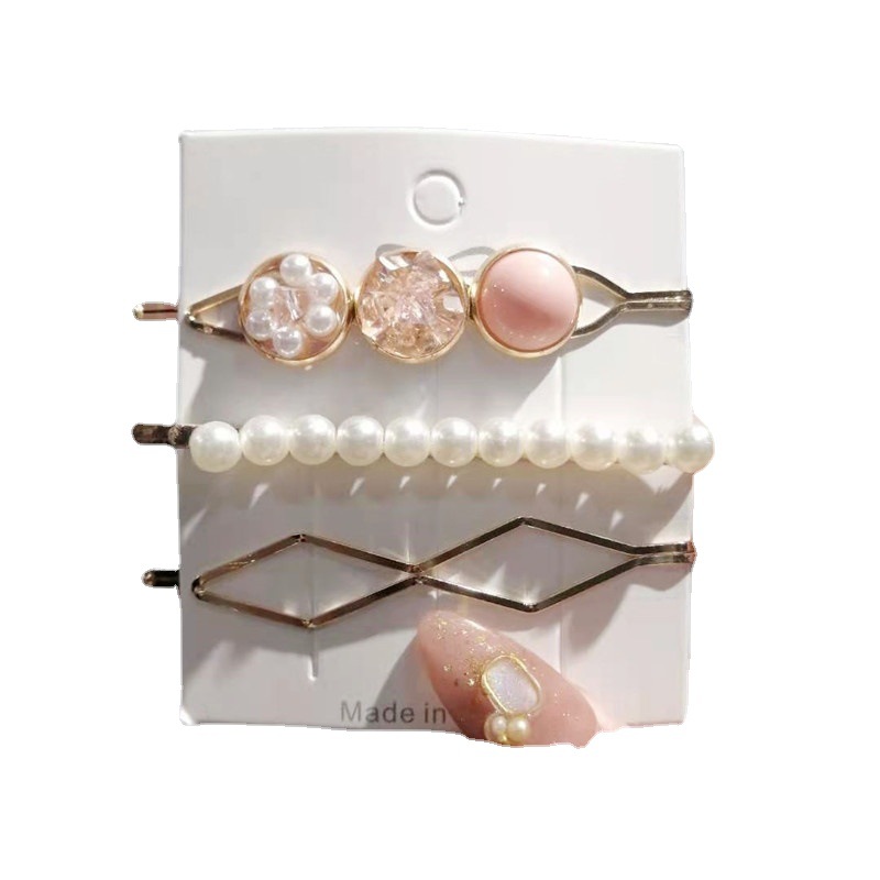 One Word Clip Set Pearl Gravel Hairpin