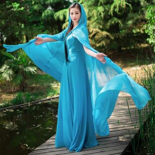 Stage catwalk cloak for daily performance super fairy elegant Hanfu Cape hooded shawl group activity clothing
