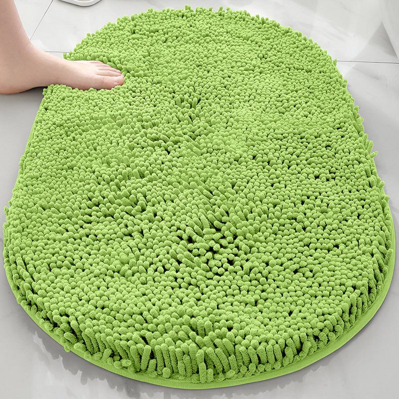 Alfombra absorbente de baño de chenilla ovalada Alfombra de pie de puerta de baño Alfombra antideslizante de entrada de baño Alfombra de dormitorio