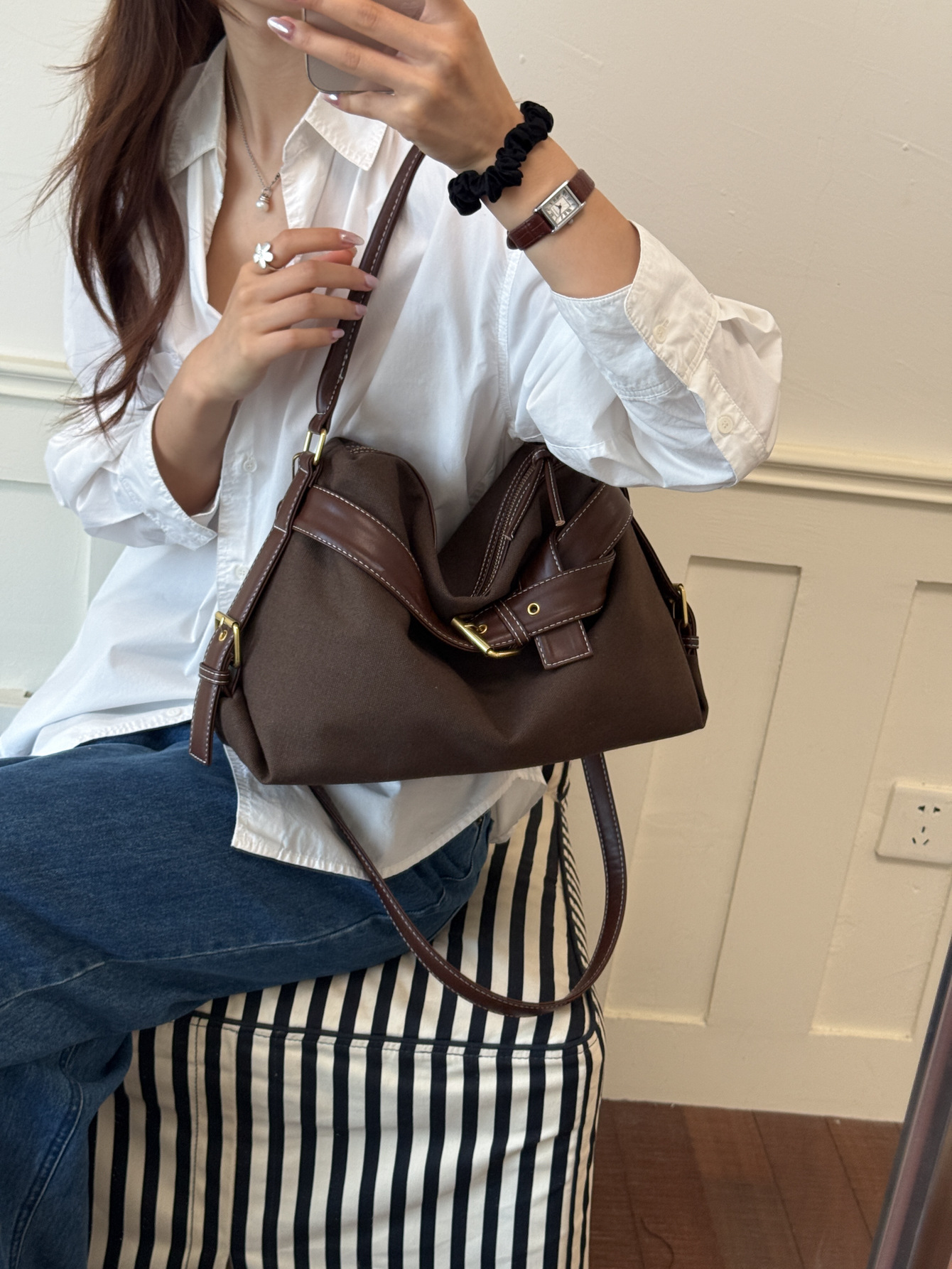 Bolso de mujer transfronterizo retrógrado diseño de personalidad bolso de tote Henggeng nuevo bolso de brazo de viaje diario bolso de hombro