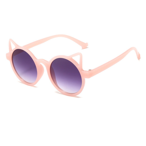  New Cute Round Frame Cat Ears Children's Sunglasses Summer Sun Protection Sunshade Glasses Fashion Baby Sunglasses Trendy