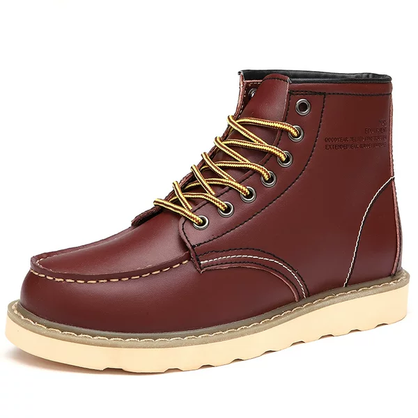 Cross-border Explosions Martin Boots Men's British Casual Fashion High-top Shoes Genuine Leather Couple Workwear Boots Big Toe Leather Shoes