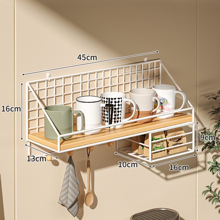 Portavasos montado en la pared taza de agua sin perforación estante para taza de café taza de té en la pared