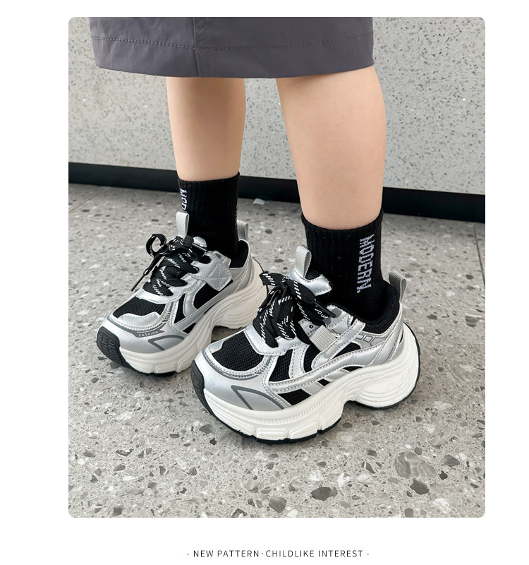 Breathable Double Mesh Kids Sneakers Lightweight Slip-on Trainers_voghion.com