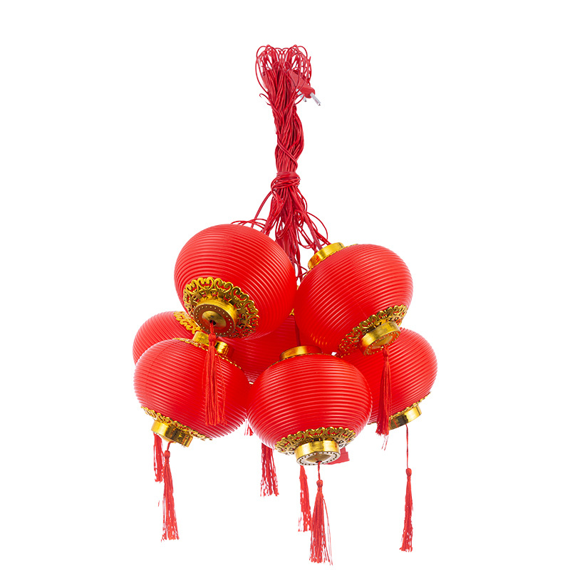 Año Nuevo Lámparas de linterna rojas de frisa Festival de Primavera Yuanxiao lámparas decorativas colgantes LED atmósfera lámparas de varios estilos linternas