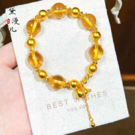 金店同款沙金手链新中式黄水晶福禄葫芦手串轻奢气质时尚女礼物批