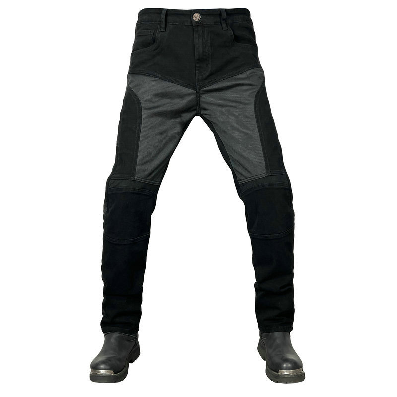 Pantalones vaqueros de la motocicleta al por mayor pantalones de la motocicleta respirables del acoplamiento del verano de los hombres arriba y abajo de las rodilleras ajustables pantalones de carreras resistentes a la caída