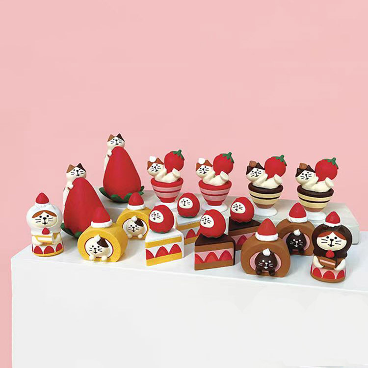 일본 고양이 딸기 장식품 ZAKKA 발렌타인 데이 선물 크리 에이 티브 유행 블라인드 박스 액세서리 수지 공예 장식품