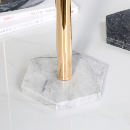 Nordic retro style natural marble gold-plated kitchen paper towel holder roll paper holder desktop accessories storage rack