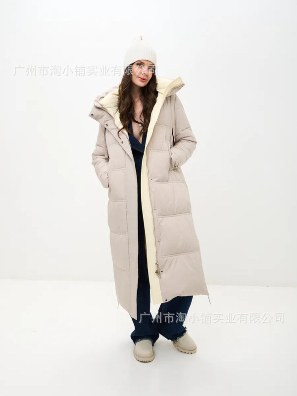 2025年新款冬季超长高级感过膝加厚保暖加长洋气开叉到脚踝外套女|undefined