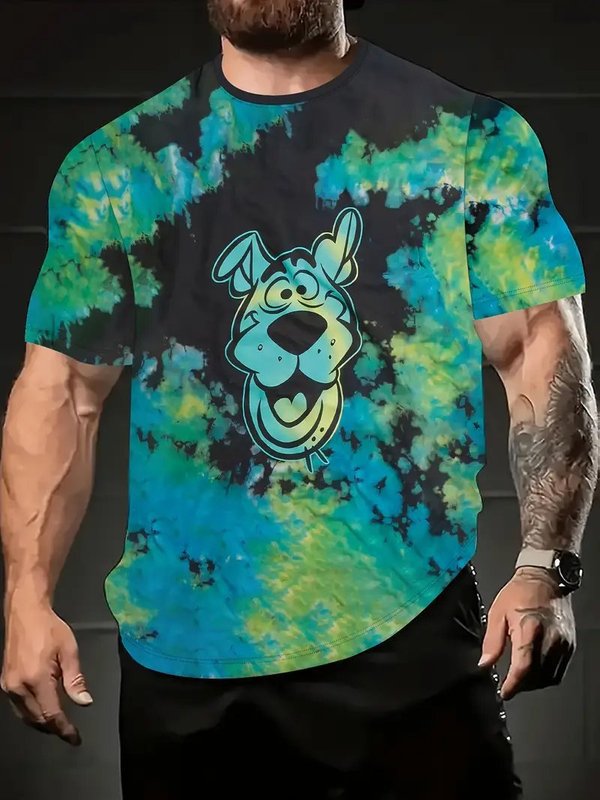 temu 跨境電子商取引半袖 3D デジタル印刷アニマルプリント Tシャツ夏ラウンドネックメンズトップスポーツとレジャー|undefined