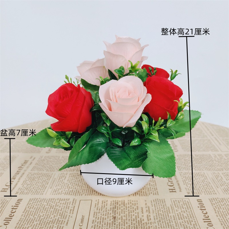 Pequeña imitación de flores falsas decoraciones de sala de estar decoración de mesa de té flores de plástico mano flores falsas plantas decoraciones