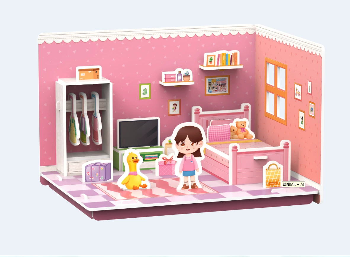 Three dimensional brainteaser, toy, house, interactive constructor, DIY, in 3d format, family style, Birthday gift