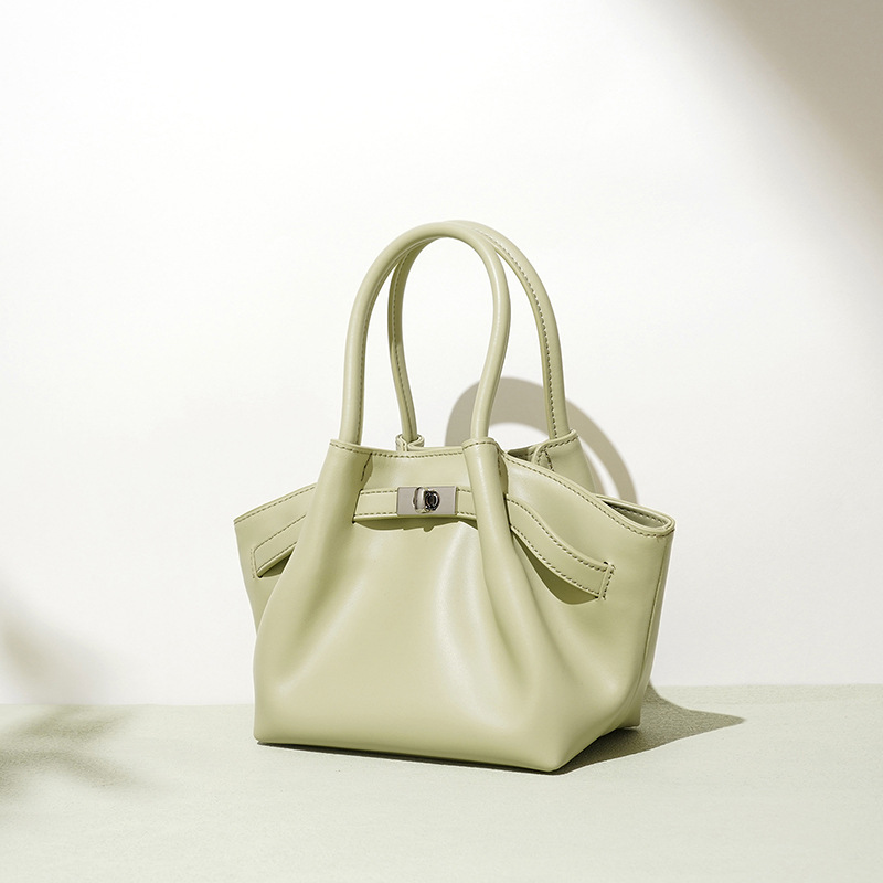 Casual Leather Soft Dumpling Bag Versatile Commuter Handbag_voghion.com