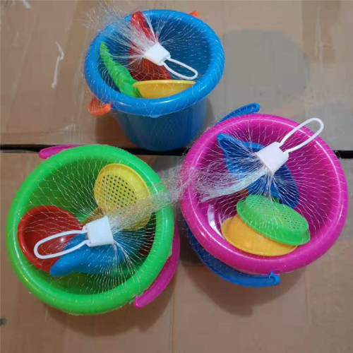 Set of Mini Plastic Beach Bucket and Shovel for Sand Play, Toys for Kids, Boys and Girls, Toddlers