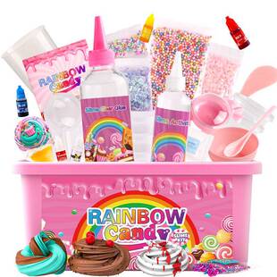 DIY Slime Rainbow Candy Foaming Glue Fake Water Slime Bubble Glue Set Crystal Mud Fake Cement