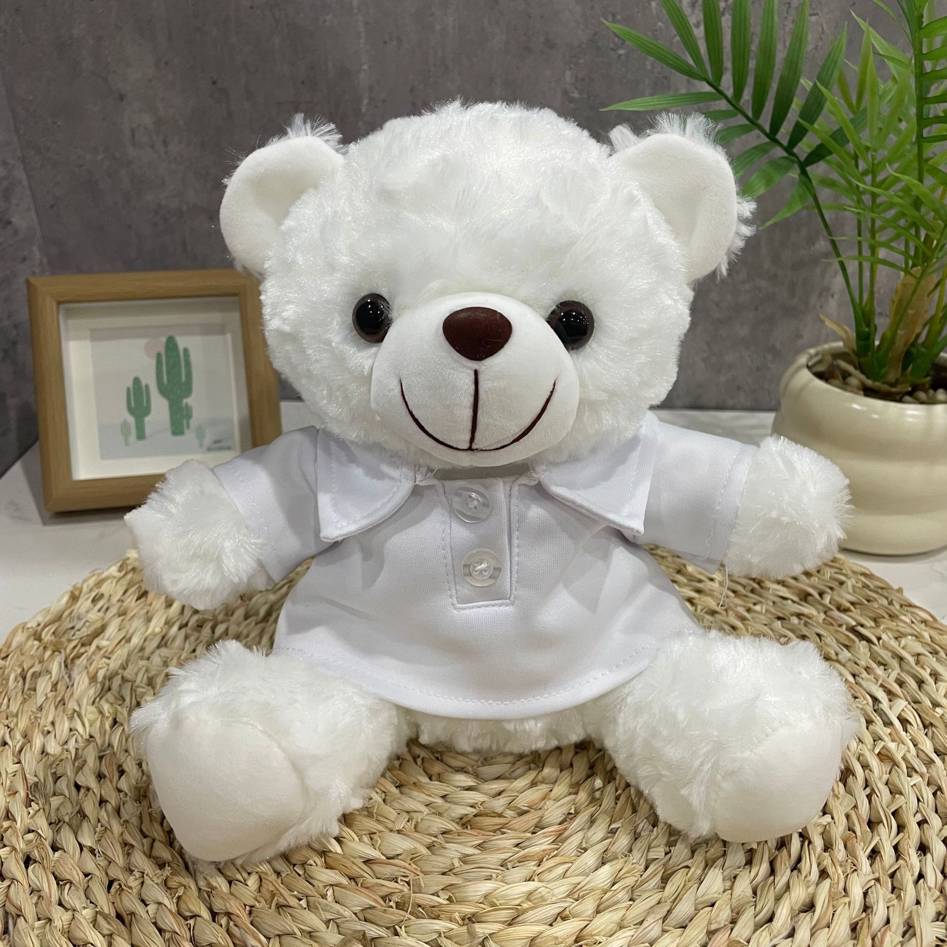 Teddy Bear se puede imprimir LOGO evento de vacaciones muñeca regalo para el hogar adornos de escritorio abrazar juguetes de peluche