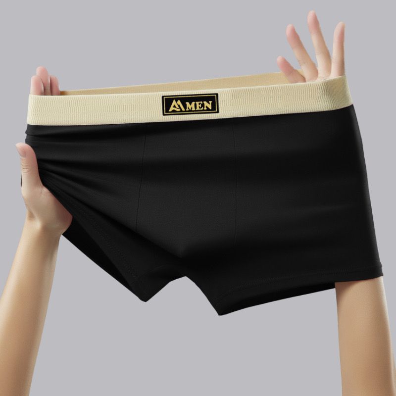 Men's Boxer Briefs Solid Color Comfortable Breathable Underwear_voghion.com